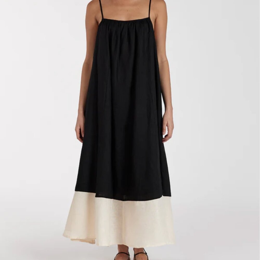 DISSH - NWOT KATELYN BLACK/CREAM MIDI DRESS